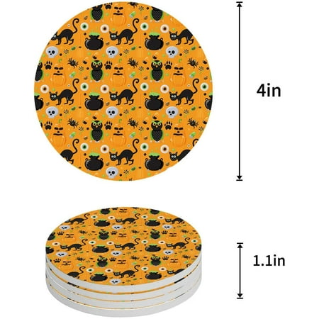 FMSHPON Halloween Pumpkin Bat Cat Owl Black Hallowmas Set of 8 Round Coaster for Drinks Absorbent Ceramic Stone Coasters Cup Mat with Cork Base for Home Kitchen Room Coffee Table Bar Decor
FMSHPON Halloween Pumpkin Bat Cat Owl Black Hallowmas Set of 8 Round Coaster for Drinks Absorbent Ceramic Stone Coasters Cup Mat with Cork Base for Home Kitchen Room Coffee Table Bar Decor