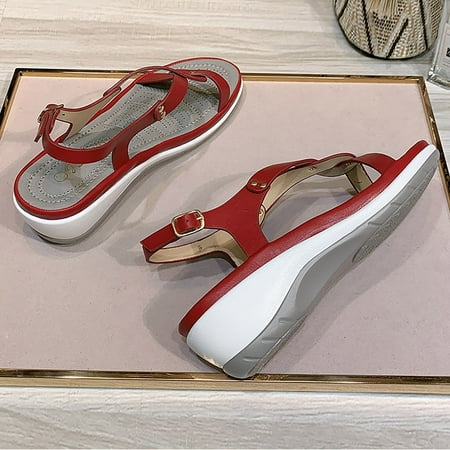 Cathalem Women s Sandals under 20 Women s New Wedge Heel Solid Round Head Beach Sandals Slide Sandals for Women Size 9 Red 8.5
Cathalem Women s Sandals under 20 Women s New Wedge Heel Solid Round Head Beach Sandals Slide Sandals for Women Size 9 Red 8.5