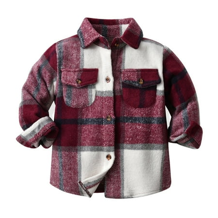 Kids Toddler Flannel Fleece Shirt Jacket Plaid Long Sleeve Lapel Button Down Baby Boys Girls Fall Shirt Coat Outwear
Kids Toddler Flannel Fleece Shirt Jacket Plaid Long Sleeve Lapel Button Down Baby Boys Girls Fall Shirt Coat Outwear