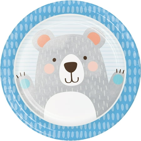 1st Birthday Bear 8 3/4 Dia. Paper Dinner Plates Pack of 8 6 packs