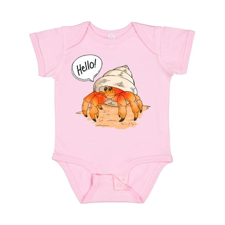 Inktastic Summer Hello Cute Hermit Crab Gift Baby Boy or Baby Girl Bodysuit