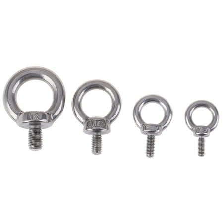 (M8)1Pc 304 Stainless Steel Marine Lifting Eye Screws Ring Loop Hole for Eyebolt