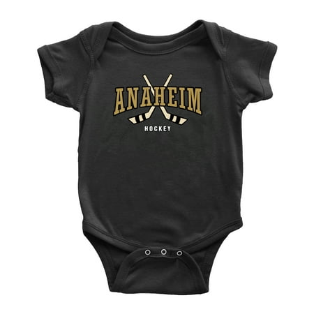 Cute Anaheim Baby Romper Hockey Fan Baby Jersey Clothes (Black 0-3 Monthes)