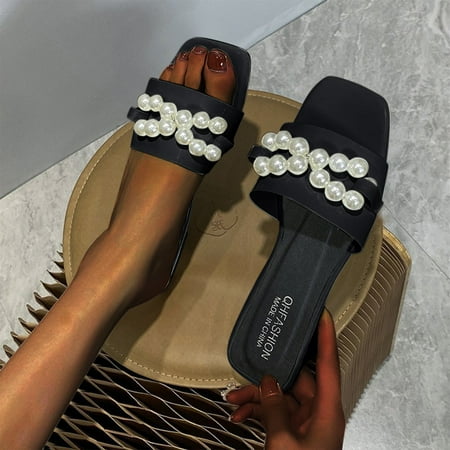 Summer Fashion Big Size Flat-Bottomed Pearl Square Head Beach Sandals Note Please Buy One Or Two Sizes Larger
Summer Fashion Big Size Flat-Bottomed Pearl Square Head Beach Sandals Note Please Buy One Or Two Sizes Larger