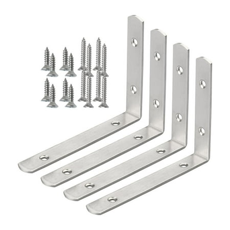 150 x 110mm Angle Bracket Stainless Steel L Shaped Angle Brackets Corner Braces Support with Screws 4pcs
150 x 110mm Angle Bracket Stainless Steel L Shaped Angle Brackets Corner Braces Support with Screws 4pcs