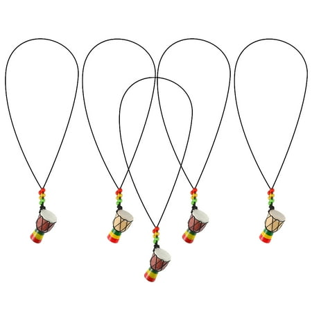 NUOLUX 5Pcs Creative African Drum Design Necklace Personalized Drum Pendant Necklace