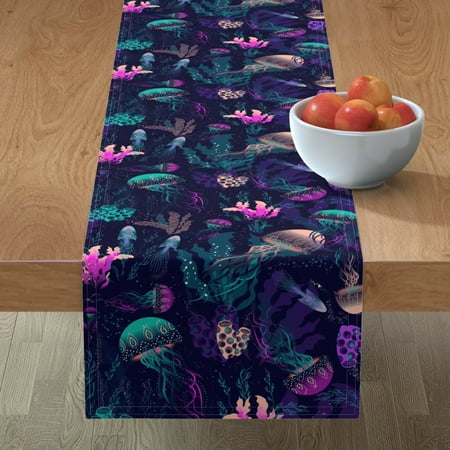 Cotton Sateen Table Runner 90 - Bioluminescent Underwater World Jellyfish Print Custom Table Linens by Spoonflower
Cotton Sateen Table Runner 90 - Bioluminescent Underwater World Jellyfish Print Custom Table Linens by Spoonflower