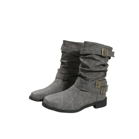 Gomelly Womens Slip Resistant Booties Fashion Solid Winter Shoes Hiking Outdoor Block Mid-Calf Boots Gray 7
Gomelly Womens Slip Resistant Booties Fashion Solid Winter Shoes Hiking Outdoor Block Mid-Calf Boots Gray 7
