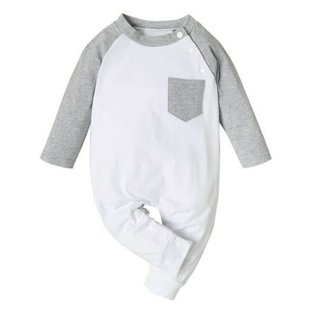 TUOBARR Newborn Infant Baby Girls Boys Long Sleeve Pocket Solid Bodysuit Romper Jumpsuit Gray (0-12Months)
TUOBARR Newborn Infant Baby Girls Boys Long Sleeve Pocket Solid Bodysuit Romper Jumpsuit Gray (0-12Months)