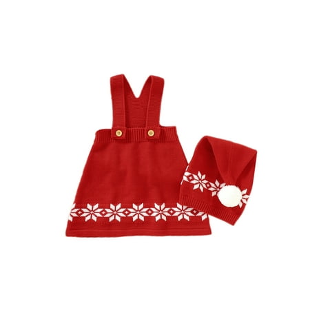 Cindysus Newborn Sweet Sleeveless 2 Pieces Set Baby Cute Dresses Knitted Holiday Snowflake Knitwear Hat + Dress Red 80CM
Cindysus Newborn Sweet Sleeveless 2 Pieces Set Baby Cute Dresses Knitted Holiday Snowflake Knitwear Hat + Dress Red 80CM