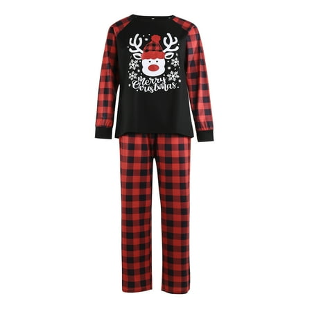 Felcia Christmas Pajamas Family Pjs Matching Set Plaid Long Sleeve Tops Pants