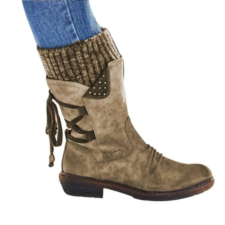 HRSR Winter Warm Back Lace Up Boots Shoes Women Boots Christmas Daily Travel Shoes(Khaki 36)
HRSR Winter Warm Back Lace Up Boots Shoes Women Boots Christmas Daily Travel Shoes(Khaki 36)