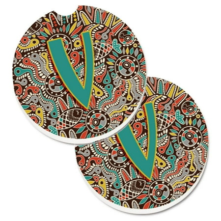 Carolines Treasures CJ2013-VCARC Letter V Retro Tribal Alphabet Initial Set of 2 Cup Holder Car Coasters Large
Carolines Treasures CJ2013-VCARC Letter V Retro Tribal Alphabet Initial Set of 2 Cup Holder Car Coasters Large