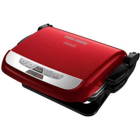 George Foreman Evolve Grill, Waffle Maker, Panini with Removable Plates, Red