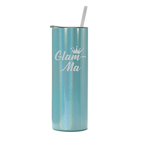 20 oz Skinny Tall Tumbler Stainless Steel Vacuum Insulated Travel Mug Cup With Straw Glam-Ma Mom Mother Grandmother Grandma (Light Blue Iridescent Glitter)
20 oz Skinny Tall Tumbler Stainless Steel Vacuum Insulated Travel Mug Cup With Straw Glam-Ma Mom Mother Grandmother Grandma (Light Blue Iridescent Glitter)