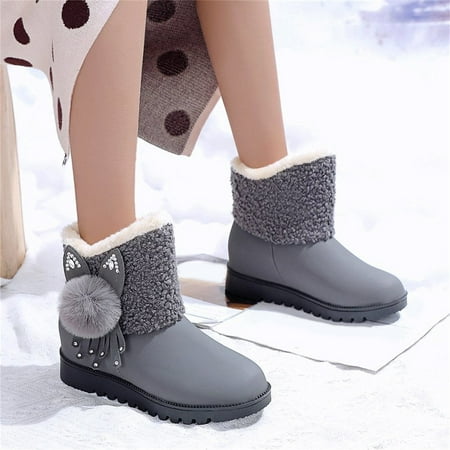 Cathalem Women Leather Boots Size 6 Ladies Fashionable Rhinestone Wedges Cotton Shoes Plush Warm Short Boots for Women Low Heel Grey 7.5
Cathalem Women Leather Boots Size 6 Ladies Fashionable Rhinestone Wedges Cotton Shoes Plush Warm Short Boots for Women Low Heel Grey 7.5