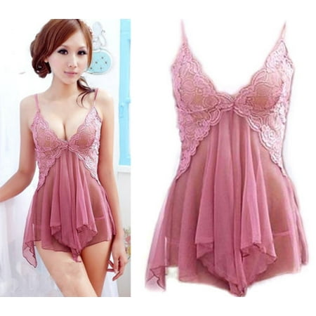 CAITZR Women Lingerie Lace Babydoll Pink Deep V Neck Nightdress with G-string Sleepwear
CAITZR Women Lingerie Lace Babydoll Pink Deep V Neck Nightdress with G-string Sleepwear