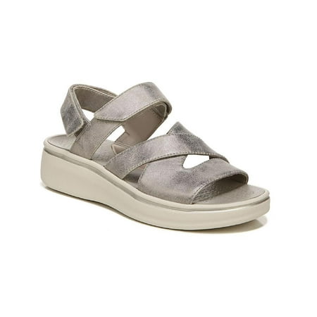 Bzees Womens Traveler Faux Leather Distressed Wedge Sandals