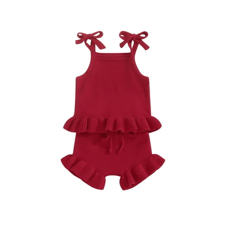 Gureui Baby Girls Knit Shorts Outfits Solid Color Sleeveless Cami Tops with Elastic Waist Shorts 2Pcs Set
Gureui Baby Girls Knit Shorts Outfits Solid Color Sleeveless Cami Tops with Elastic Waist Shorts 2Pcs Set