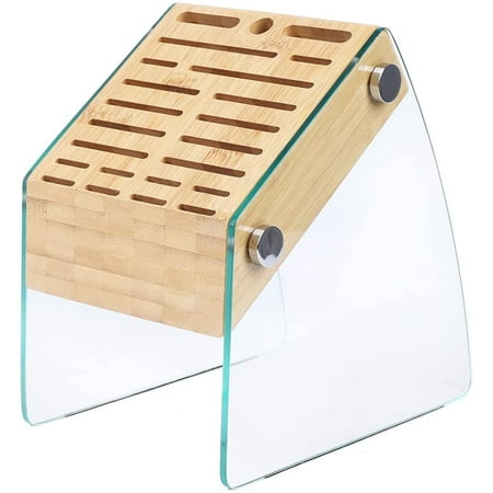 OUKANING Bamboo+Glass Kitchen Knife Block Blade Holder Organizer Slot 23 Slot Storage Rack
OUKANING Bamboo+Glass Kitchen Knife Block Blade Holder Organizer Slot 23 Slot Storage Rack