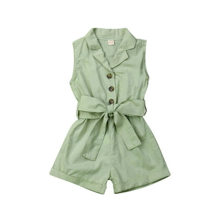 Canrulo Baby Girl Sleeveless Romper Button Shorts with Belt Jumpsuit Green 4-5 Years
Canrulo Baby Girl Sleeveless Romper Button Shorts with Belt Jumpsuit Green 4-5 Years