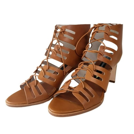 MATT BERNSON Women s Cognac Leather Miro Heel Pump Brown 9