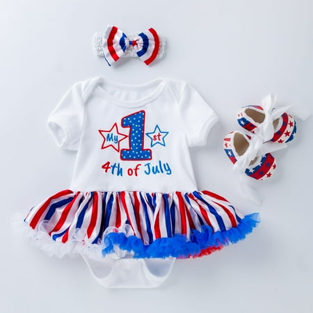 Baby Girls Bodysuits Independence Day Short Sleeve Letter Prints Romper Jumpsuit Headband Shoes 3PCS Outfits Clothes Set
Baby Girls Bodysuits Independence Day Short Sleeve Letter Prints Romper Jumpsuit Headband Shoes 3PCS Outfits Clothes Set
