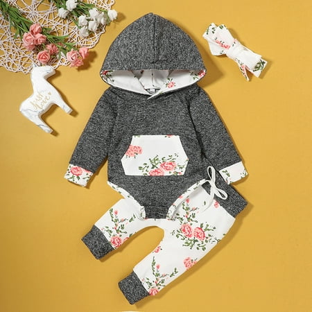 Wolfast Promotion Newborn Infant Baby Girls Floral Print Hooded Sweatshirt+Pants+Hairband Outfits
Wolfast Promotion Newborn Infant Baby Girls Floral Print Hooded Sweatshirt+Pants+Hairband Outfits