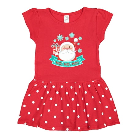 Inktastic Santa Claus with Snowflakes Ho Ho Ho Gift Toddler Girl Dress