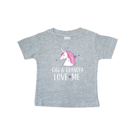 Inktastic Gigi and Grandpa Love Me Unicorn Grandchild Gift Baby Girl T-Shirt