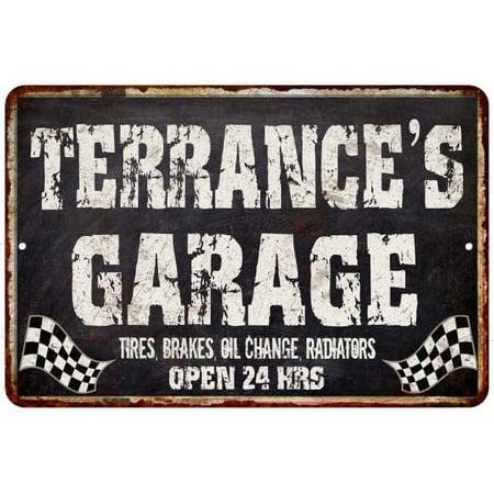 TERRANCE'S Garage Black Grunge Personalized Sign 12x18 Decor Gift 112180005482