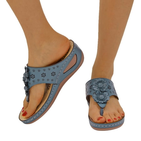 Sehao Flip Flops Sandals For Women With Arch Support For Comfortable Walk Summer Wedge Sandal Massage Function Platform Shoes Pu Blue
Sehao Flip Flops Sandals For Women With Arch Support For Comfortable Walk Summer Wedge Sandal Massage Function Platform Shoes Pu Blue