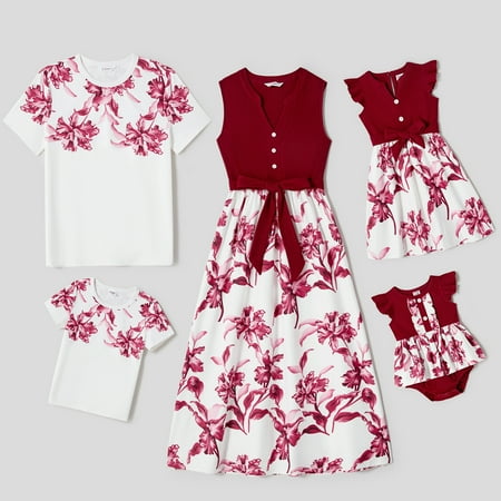 PatPat Family Matching Solid Ribbed Spliced Floral Print Naia Dresses and Short-sleeve T-shirts
PatPat Family Matching Solid Ribbed Spliced Floral Print Naia Dresses and Short-sleeve T-shirts