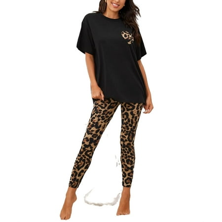 Casual Leopard Print Round Neck Pant Sets Short Sleeve Multicolor Womens Pajama Sets (Women s)
Casual Leopard Print Round Neck Pant Sets Short Sleeve Multicolor Womens Pajama Sets (Women s)