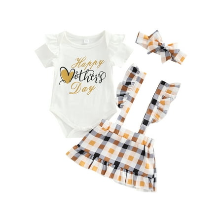 Calsunbaby Newborn Baby Girls Summer Outfit Set Short Sleeve Romper Ruffle Plaid Suspender Skirt Headband White 3-6 Months
Calsunbaby Newborn Baby Girls Summer Outfit Set Short Sleeve Romper Ruffle Plaid Suspender Skirt Headband White 3-6 Months
