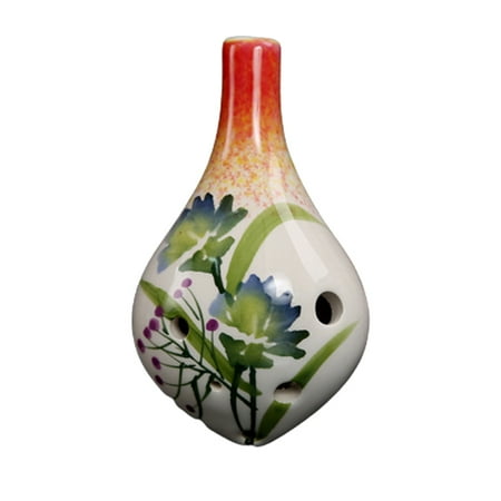 6 Hole Ocarina Alto C Glazed Ceramic Beautiful Design Water Drop Style
