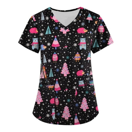 Fragarn Scrub Tops Women Print Print Nurse Uniforms for Women Short Sleeve V-Neck Shirts Tee Tops with Pockets
Fragarn Scrub Tops Women Print Print Nurse Uniforms for Women Short Sleeve V-Neck Shirts Tee Tops with Pockets