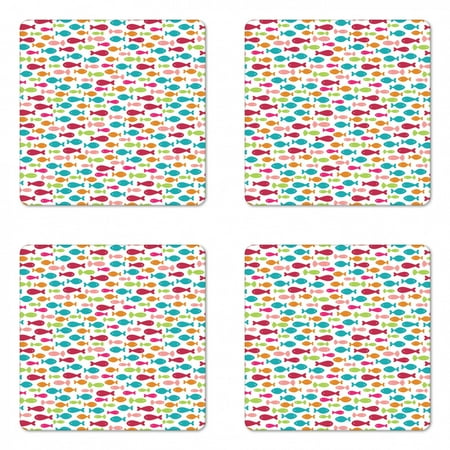Fish Coaster Set of 4 Colorful Silhouettes of Fish Pattern Nautical Illustration with Simplistic Animals Square Hardboard Gloss Coasters Standard Size Multicolor by Ambesonne
Fish Coaster Set of 4 Colorful Silhouettes of Fish Pattern Nautical Illustration with Simplistic Animals Square Hardboard Gloss Coasters Standard Size Multicolor by Ambesonne