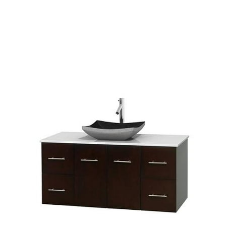  Bathroom Vanity 48quot; Espresso, WT Stone Top, Altair Black Sink, No Mir