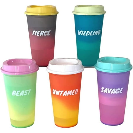5 pack 16 oz Hot color changing cups Travel tumbler drink cup with lid BPA free plastic Reusable daily water tumblers Portable party coffee tea fun empowerment theme
5 pack 16 oz Hot color changing cups Travel tumbler drink cup with lid BPA free plastic Reusable daily water tumblers Portable party coffee tea fun empowerment theme