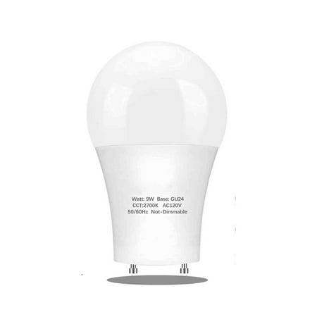 GU24 LED Ceiling Fan Light Bulbs 9W Equivalent 80Watt Warm White 2700K A19 LED Light Bulb Twist Lock GU24 Base Home Lighting Bulbs Non-Dimmable 1 Pack
GU24 LED Ceiling Fan Light Bulbs 9W Equivalent 80Watt Warm White 2700K A19 LED Light Bulb Twist Lock GU24 Base Home Lighting Bulbs Non-Dimmable 1 Pack