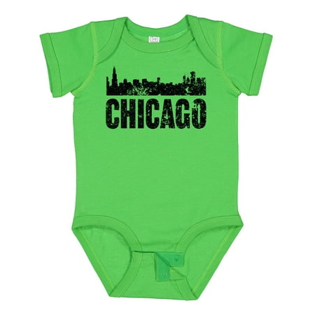 Inktastic Chicago Skyline Grunge Gift Baby Boy or Baby Girl Bodysuit