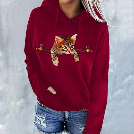 Simplmasygenix Hoodies for Women Plus Size Women Casual Cat Printed Pullover Long Sleeve Hooded Pocket Blouse Hoodies Tops Sweatshirts
Simplmasygenix Hoodies for Women Plus Size Women Casual Cat Printed Pullover Long Sleeve Hooded Pocket Blouse Hoodies Tops Sweatshirts