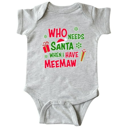 Inktastic Who Needs Santa When I Have MeeMaw Gift Baby Boy or Baby Girl Bodysuit
Inktastic Who Needs Santa When I Have MeeMaw Gift Baby Boy or Baby Girl Bodysuit