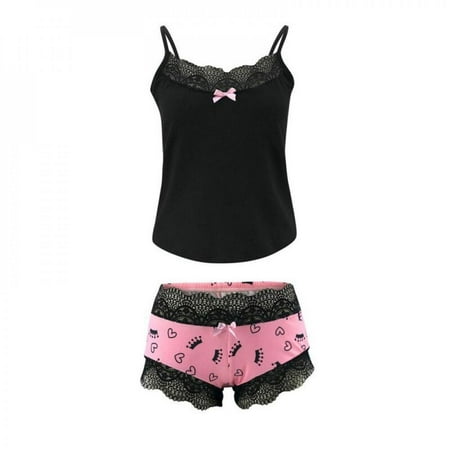 SweetCandy Lace Two-Piece Nightdress V neck Sleeveless Short Sleepwear Pullover Loungewear Black XL
SweetCandy Lace Two-Piece Nightdress V neck Sleeveless Short Sleepwear Pullover Loungewear Black XL