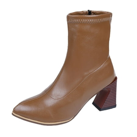 Qufokar Snow Rain Boots for Women Womens Sock Booties And Boots Wommen Boots Fashion Comfortable Pointed Toe Thick Heel Side Zipper Solid Color Autumn And Winter
Qufokar Snow Rain Boots for Women Womens Sock Booties And Boots Wommen Boots Fashion Comfortable Pointed Toe Thick Heel Side Zipper Solid Color Autumn And Winter