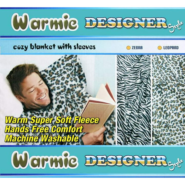 Warmie Designer Cozy Blanket with Sleeves (Zebra)