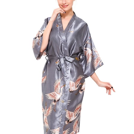 Lumento Ladies Lightweight Sleeping Bathrobe Loose Animal Print Sleepwear Elegant Belted Pajamas Gray-Long L
Lumento Ladies Lightweight Sleeping Bathrobe Loose Animal Print Sleepwear Elegant Belted Pajamas Gray-Long L
