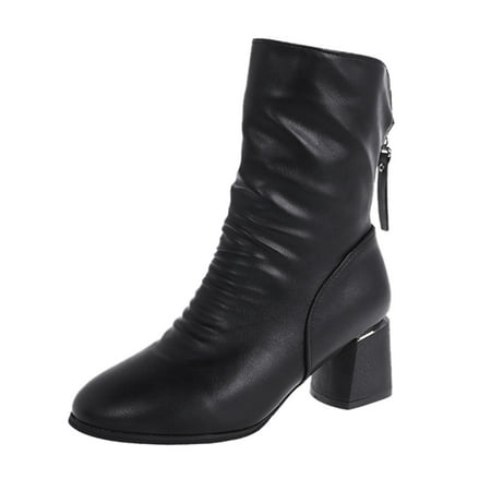Fashion Women s Shoes Breathable High Heels Retro Zipper Short Boots Black Calf Boots Women Casual Rain Boots for Women Mid Calf Size 9
Fashion Women s Shoes Breathable High Heels Retro Zipper Short Boots Black Calf Boots Women Casual Rain Boots for Women Mid Calf Size 9