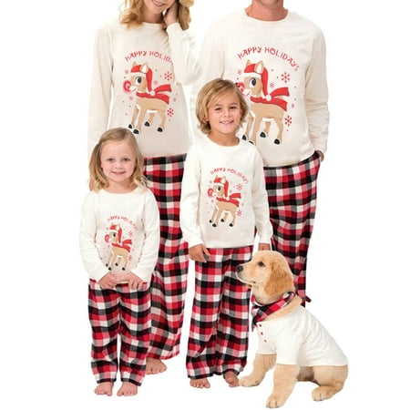 Christmas Family Matching Pajamas Set Long Sleeve Deer Print T-Shirt Plaid Pants Sleepwear Pjs Set
Christmas Family Matching Pajamas Set Long Sleeve Deer Print T-Shirt Plaid Pants Sleepwear Pjs Set
